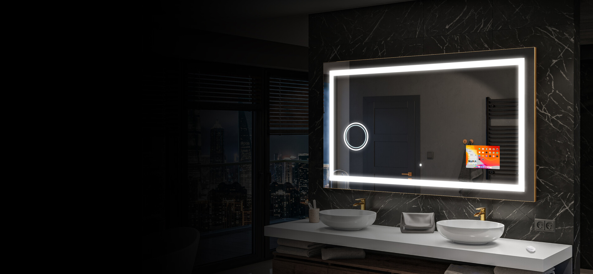 Artforma - Smart LED Illuminated Mirror Cabinet - L27 Sarah 100 x 72cm